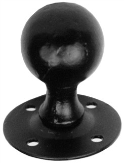 Plain Black Iron Ball Door Knob on Round Rose