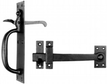 Antique Black Iron Thumb Latch