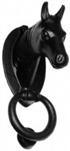 "Horse" Antique Black Iron Door Knocker