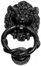 Lion's Head Antique Black Iron Door Knocker