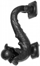 "Dolphin" Antique Black Iron Door Knocker