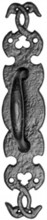 Antique Black Iron Pull Handle on Plate