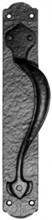 Antique Black Iron Pull Handle on Plate