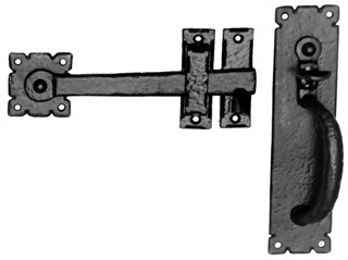 Antique Black Iron Thumb Latch