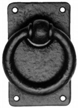 Antique Black Iron Gate Handle on Plate