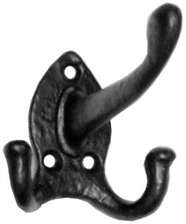 Antique Black Iron Hat and Coat Hook