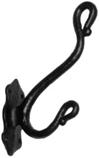 Antique Black Iron Hat and Coat Hook