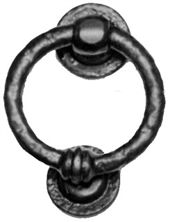 Antique Black Iron Ring Knocker