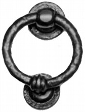 Antique Black Iron Ring Knocker