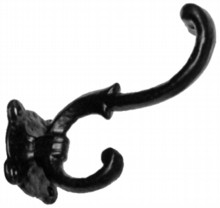 Antique Black Iron Hat and Coat Hook