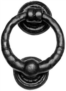 Antique Black Iron Ring Knocker
