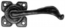 Black Iron Lever on Square Rose Door Handle