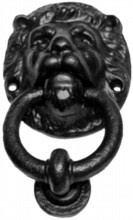 Lion's Head Antique Black Iron Door Knocker