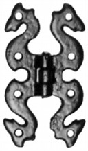 Antique Black Iron Cabinet Hinge Set