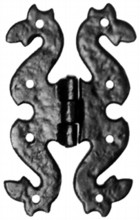 Antique Black Iron Cabinet Hinge Set