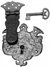 Antique Black Iron Drawer Lock