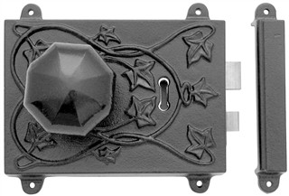 Antique Black Iron Rim Lock