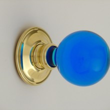 Bright Blue Balloon Glass Door Knob