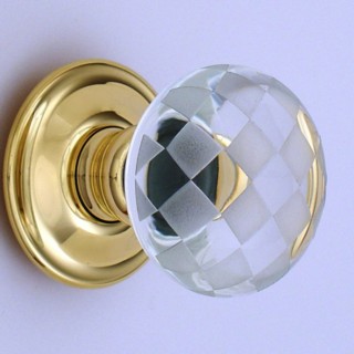 Clear Chequerboard Glass Door Knob