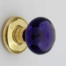Purple Chequerboard Glass Door Knob