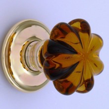 Amber Daisy Glass Door Knob