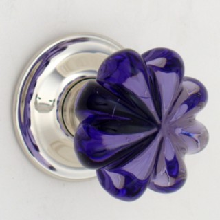 Purple Daisy Glass Door Knob
