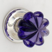Purple Daisy Glass Door Knob