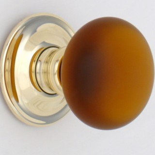 Amber Frosted Smooth Glass Door Knob