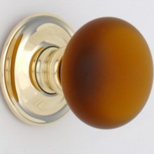 Amber Frosted Smooth Glass Door Knob