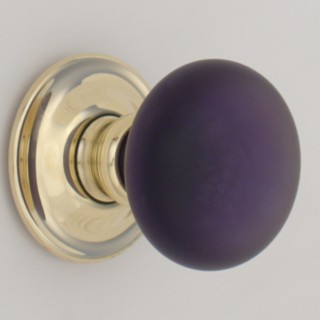 Purple Frosted Smooth Glass Door Knob