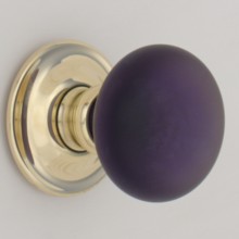 Purple Frosted Smooth Glass Door Knob