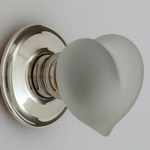 Clear Frosted Love Heart Glass Door Knob