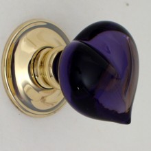 Purple Love Heart Glass Door Knob
