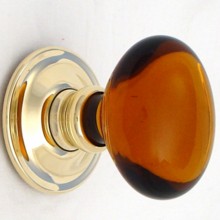 Amber Oval Glass Door Knob