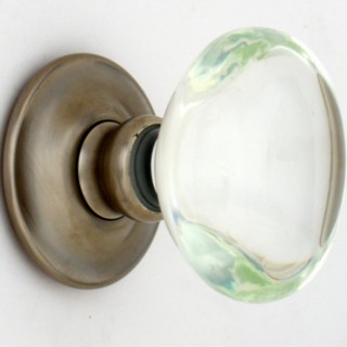 Clear Oval Glass Door Knob