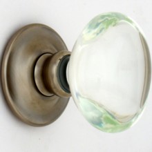 Clear Oval Glass Door Knob