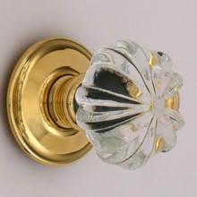 Clear Ribbed Glass Door Knob