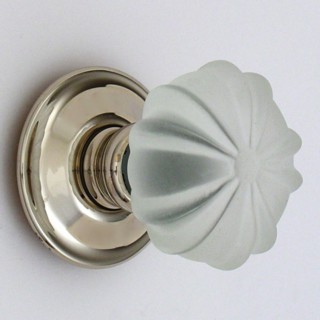 Frosted Ribbed Glass Door Knob