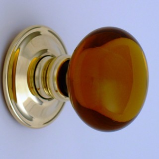 Amber Smooth Glass Door Knob