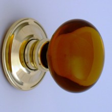 Amber Smooth Glass Door Knob