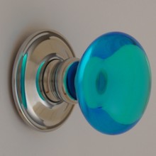 Bright Blue Smooth Glass Door Knob