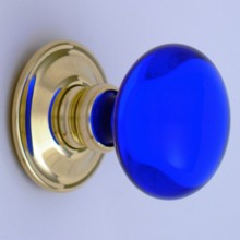 Cobalt Blue Smooth Glass Door Knob