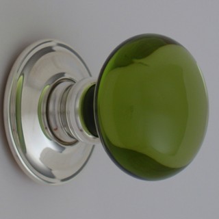 Green Smooth Glass Door Knob