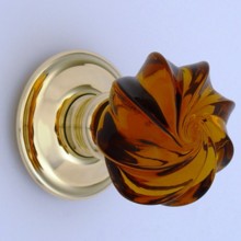 Amber Whirl Glass Door Knob