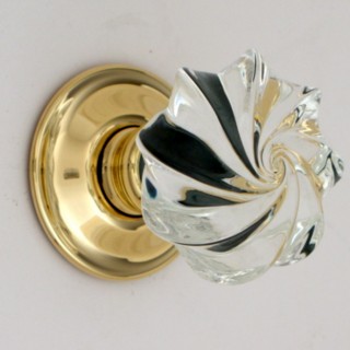 Clear Whirl Glass Door Knob