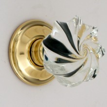 Clear Whirl Glass Door Knob