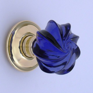 Purple Whirl Glass Door Knob