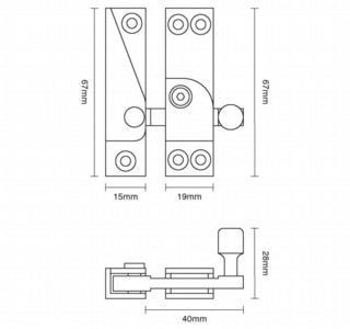 Croft Narrow Style Locking Sash Fastener