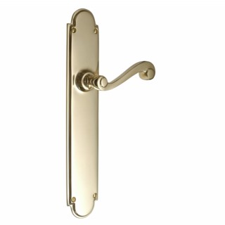 Victorian Scroll Door Handle on Latch Backplate
