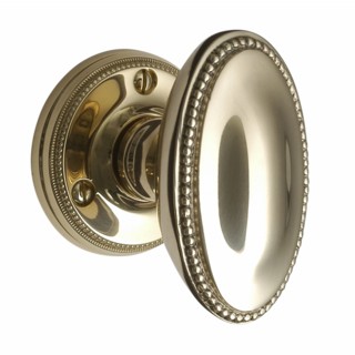 Georgian Oval Door Knobs on Round Rose